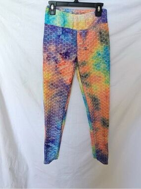 eye candy Multicolor Honeycomb Texture Leggings